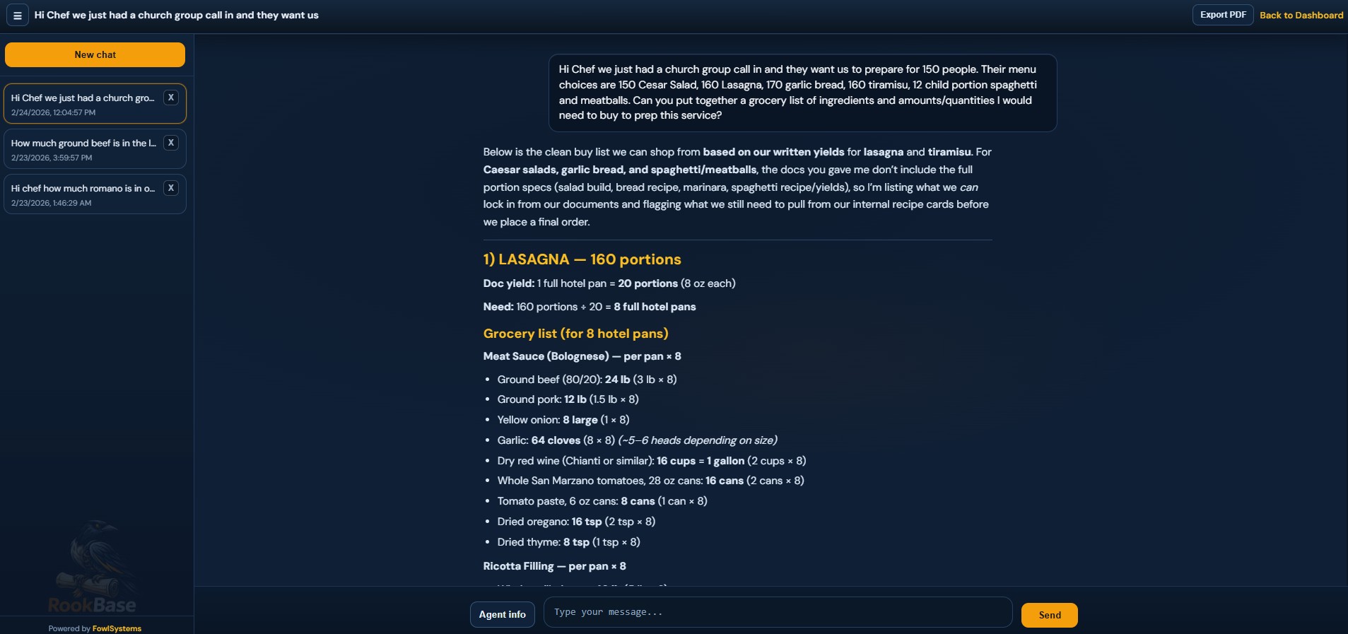 RookBase domain expert assistants in action